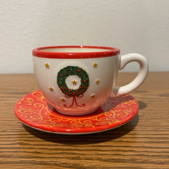 DaySpring The Meaning of Christmas Wreath Cup And Saucer - Picture 1 of 9